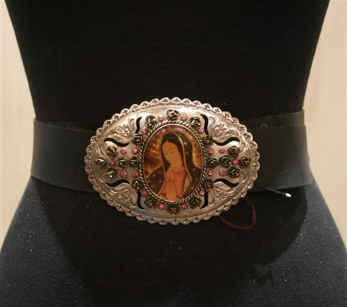 Virgin Saints and Angels Goddess Grande Silver Buckle Belt