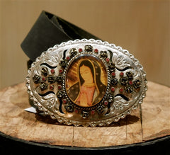 Virgin Saints and Angels Goddess Grande Silver Buckle Belt