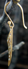 Laura Goulas 14K Yellow Gold and Diamond Studded Bear Claw Earring