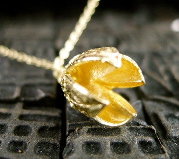 Danielle Pittman Diamond Hickory Nut Pendant Necklace in 14K Yellow Gold