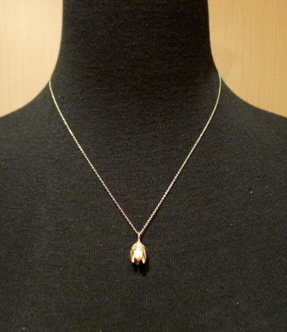 Danielle Pittman Diamond Hickory Nut Pendant Necklace in 14K Yellow Gold