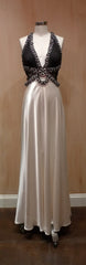 Jenny Packham Beaded White Satin Dress with Beaded Neckline and Straps