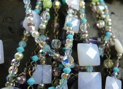 Erickson Beamon Multi Strand Blue/Purple Necklace