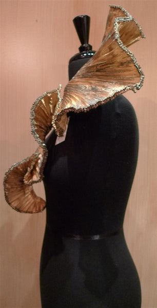 Dassious Pleated Collar Necklace with Crystal Edging