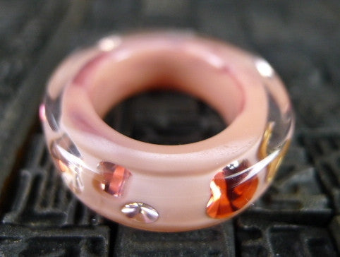 Luc Kieffer Peach Resin Bubble Ring