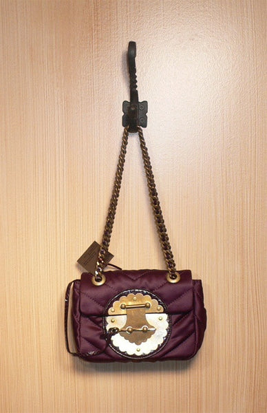 Kotur Lok Ku Quilted Plum Bag with Asian Lock