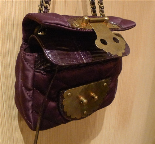 Kotur Lok Ku Quilted Plum Bag with Asian Lock