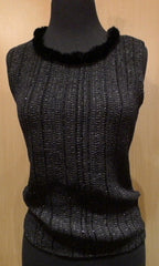 Armand Diradourian Beaded and Sequined Cashmere Sleeveless Sweater