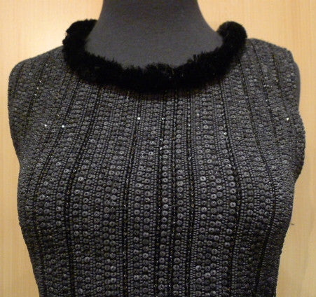 Armand Diradourian Beaded and Sequined Cashmere Sleeveless Sweater