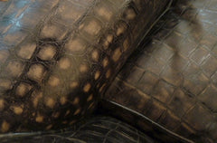 Bobo Intriguing Objects Croc Embossed Leather Club Chair- Black