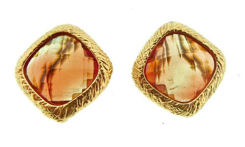 Dominique Cohen 18K Yellow Gold and Apricot Tourmaline Clip Earrings