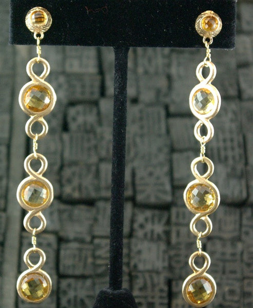 Dominique Cohen 18K Yellow Gold and Citrine Capri Duster Earrings