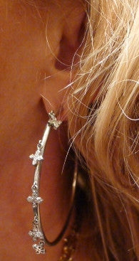 Loree Rodkin 18K White Gold and Diamond Disco Hoop Earrings