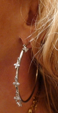 Loree Rodkin 18K White Gold and Diamond Disco Hoop Earrings