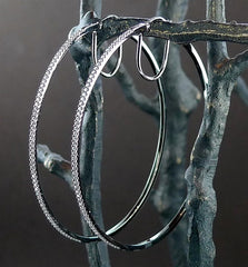 Arunashi Diamond Hoop Earring with Black Rhodium 18k White Gold
