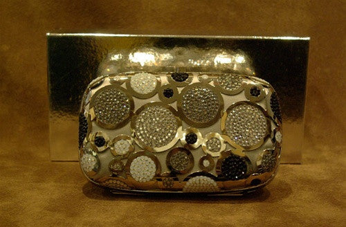 Shana of London "Pop" Clutch Purse in Silver Metallic
