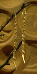 Nana Fabella 14K Yellow Gold  Sea Branch Earrings with Cubic Zirconia