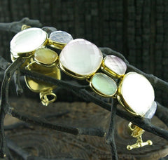 Steven Vaubel 18K Yellow Gold Vermeil Bracelet with Rainbow Moonstones