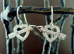 Mia and Kompany Pierced Heart 14K White Gold and Diamond Earrings