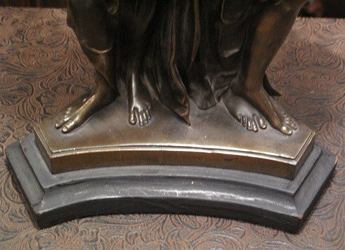 Bronze Figural Lamp of Three Graces after Canova