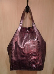 Jane August King's Road Tote In Silvery Purple Python