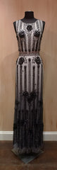 Jenny Packham Art Deco Black/Ivory Beaded Gown