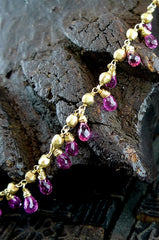 Talisman Unlimited Teardrop Gold Necklace in 18K  Yellow Gold with Pink Tourmaline