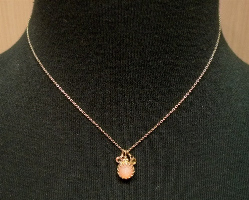 Becky Kelso Peach Moonstone Necklace 14K