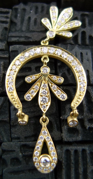 Jamie Wolf Crescent Teardrop Diamond Earrings in 18K Yellow Gold