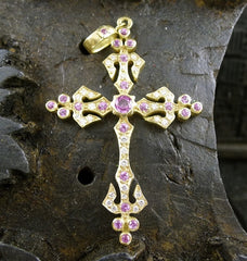 Loree Rodkin 18K Yellow Gold Big Angel Pink Sapphire and Diamond Loree Rodkin 18K Yellow Gold Big Angel Pink Sapphire and Diamond