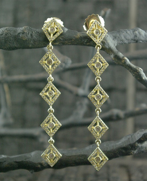 Marisa Perry Countess Diamond Earrings in 18K Yellow Gold