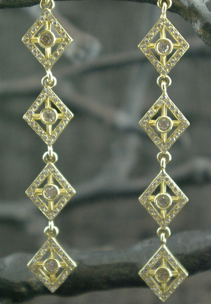 Marisa Perry Countess Diamond Earrings in 18K Yellow Gold