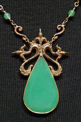One-of-a-Kind Chrysophrase and 18K Yellow Gold Necklace