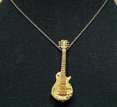Mia and Ko. Guitar Necklace/Brooch in 18K Yellow Gold