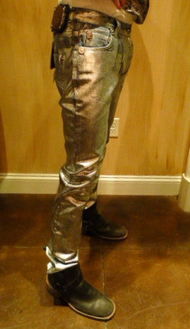 Philipp Plein Silver Coated Star Jeans