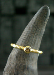 Kimarie Cognac Diamond Stacking Ring in 22K Yellow Gold