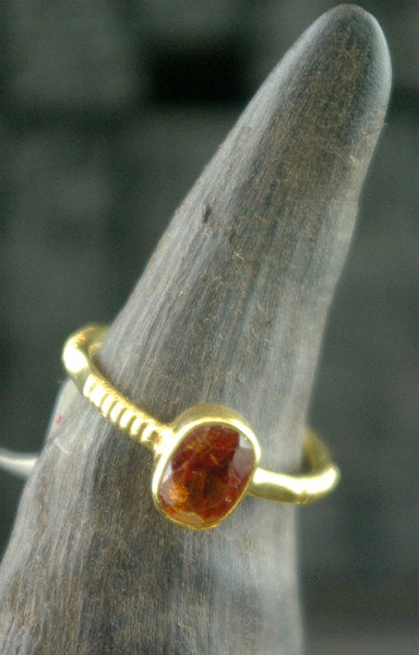 Kimarie Spesartite Garnet Stacking Ring in 22K Yellow Gold