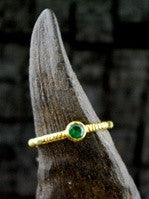 Kimarie Emerald Stacking Ring in 22K Yellow Gold