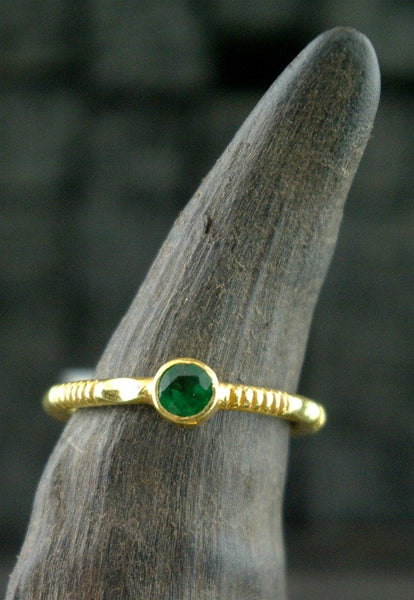 Kimarie Emerald Stacking Ring in 22K Yellow Gold