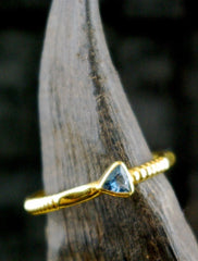 Kimarie Triangular Blue Topaz Stacking Ring in 22K Yellow Gold