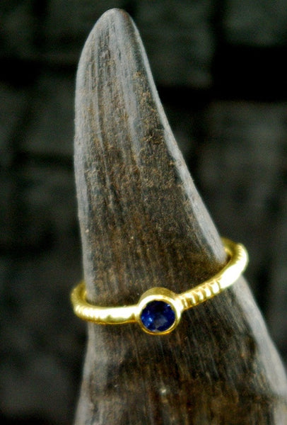 Kimarie Blue Sapphire Stacking Ring in 22K Yellow Gold