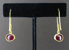 Susan Gordon Cabochon Ruby Earrings 22k Yellow Gold