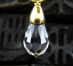 Paula Crevoshay White Sapphire Drop Earrings in 18K Yellow Gold