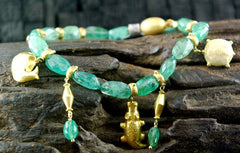 Paola Ferro Emerald and 18K Yellow Gold Charm Bracelet - One of a Kind