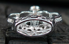 Diamond Encrusted Crown Charm Pendant in 14K White Gold