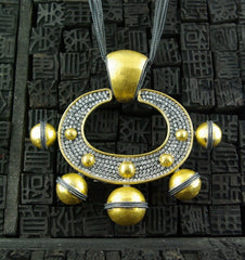 Lika Behar  One of a Kind 24K Gold,  Oxidized Silver  and Diamond Necklace