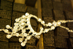 Estate 18K White Gold and Diamond Deco Necklace
