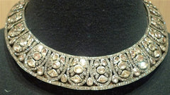 Estate Elaborate Diamond Collar Necklace in 18K Yellow and Silver