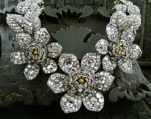 Lorraine Schwartz/Fred Leighton Important Antique Georgian Diamond Flower Necklace 18K and Silver