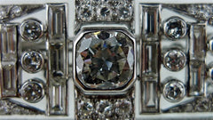 Art Deco Diamond and Platinum Bar Brooch